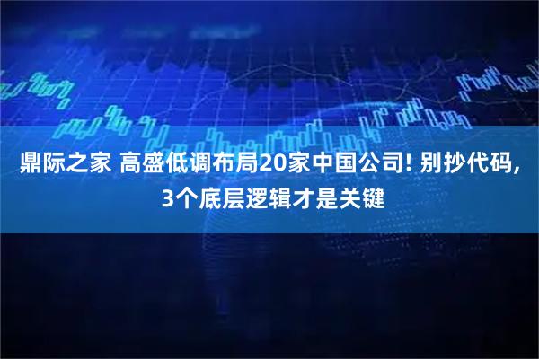 鼎际之家 高盛低调布局20家中国公司! 别抄代码, 3个底层逻辑才是关键